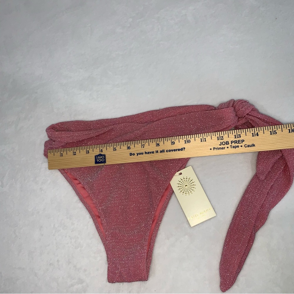 Ramy brook tasha pink‎ metallic side tie bikini bottoms size XS new with tags - Picture 8 of 11
